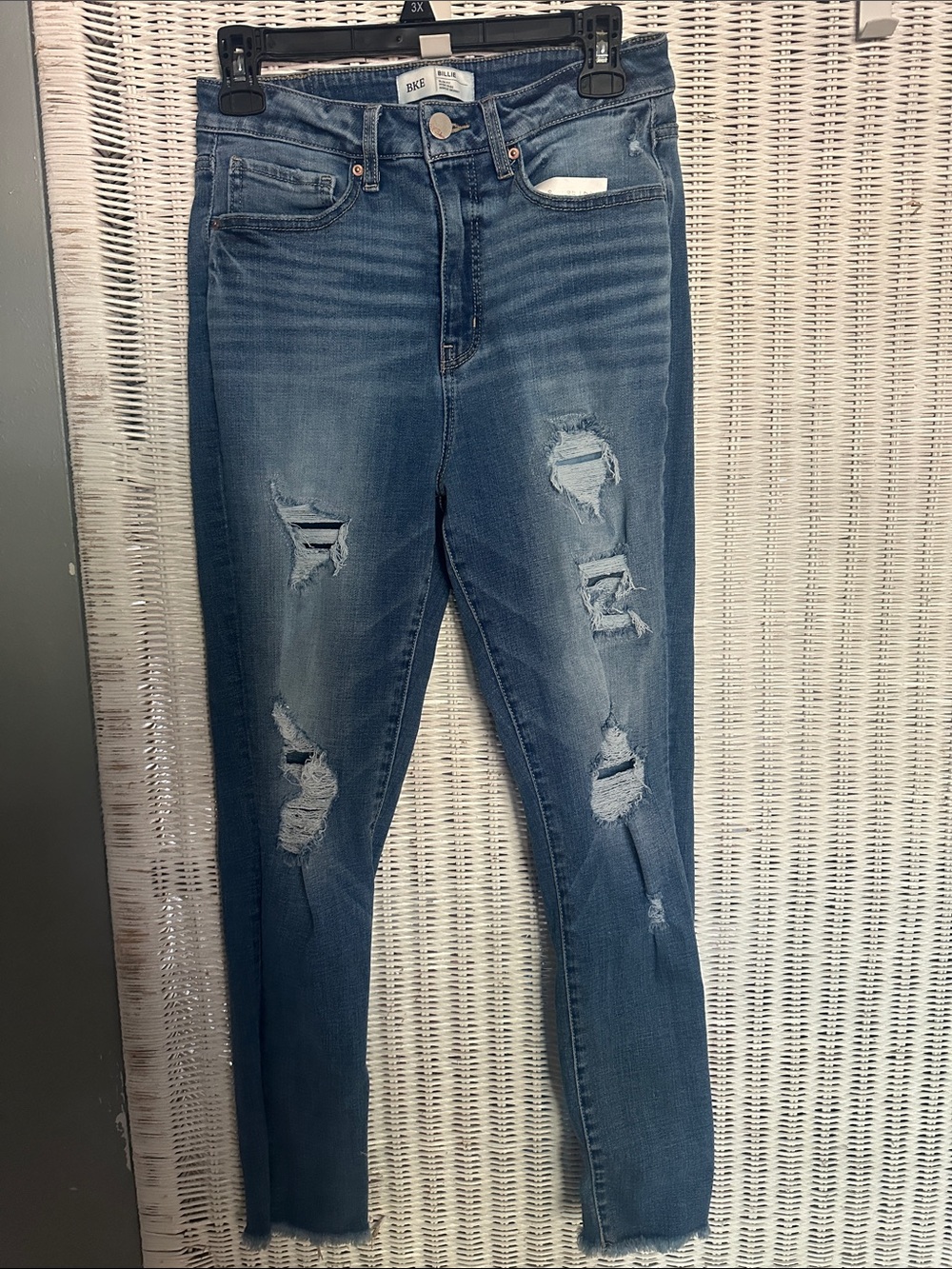 Buckle Women's Distressed Skinny Jeans in Blue
